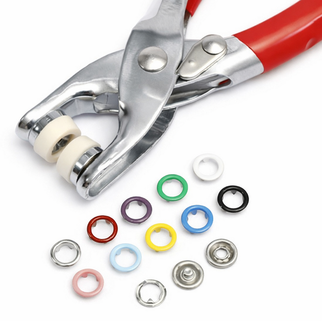 호주머니 셀프 똑딱이 요술단추, 1개, 랜덤 컬러 100 set (셀프 펀칭기 미포함)