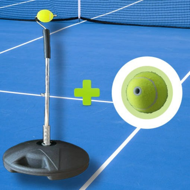 테니스 연습기 포핸드 백핸드 스윙 연습용품 리턴볼 볼머신기 셀프 실내연습 스윙교정 Maxpin, 1개, 검정