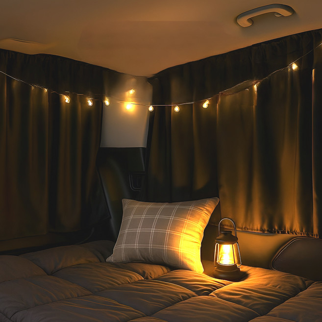 지티오비 자동차 햇빛가리개 차박 커튼 세트, 1개, 블랙