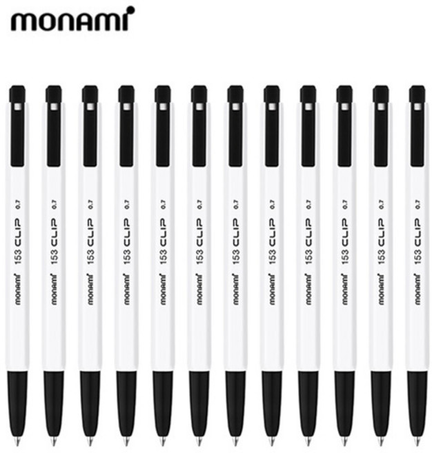 모나미 153 클립(CLIP) 볼펜 1다스, 0.7-블랙(12개입), 1개