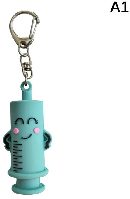 쿠쿠스토어 1개 PVC 앰플 병 오프너 키체인 주사기 모양 커터 간호사 의사 파괴 도구, 12 B1