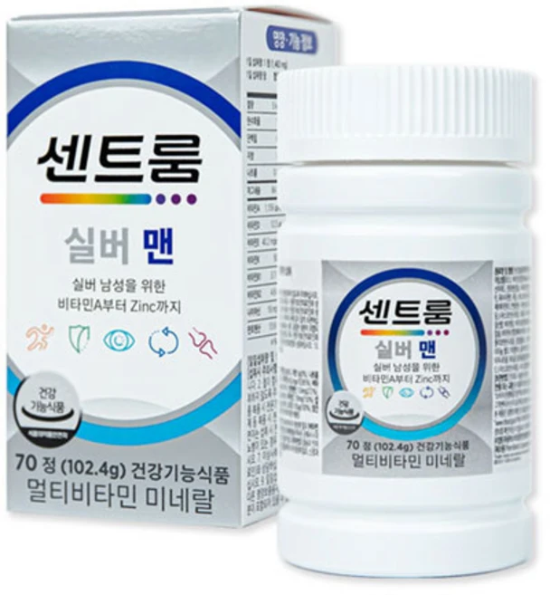 센트룸 실버 포 맨 멀티 비타민 미네랄, 70정, 1개 - 쿠팡