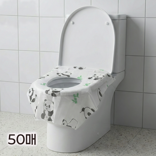 코차이 일회용 변기시트 커버 특대형 휴대용 50매 개별포장 여행 필수품 50매/100매, 50개, 판다 패턴