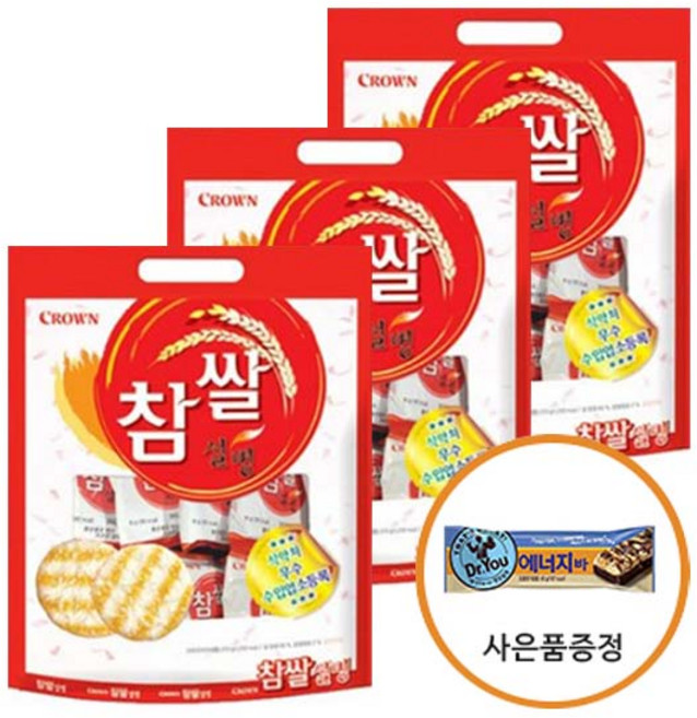 크라운 참쌀설병 쌀스낵 사은품증정, 270g, 3개