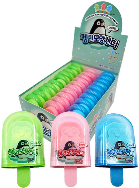 펭귄 모양 캔디 간식 사탕, 10g, 60개