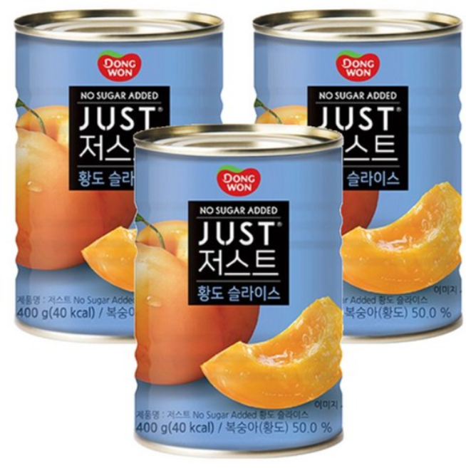 동원 저스트 노슈가 황도 슬라이스, 400g, 12개