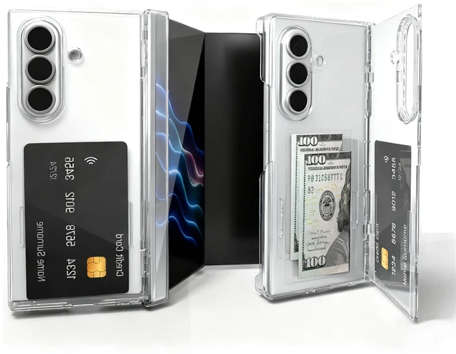 삼성 갤럭시 Z 트라이폴드용 충격 플립 케이스 카드 슬롯이 있는 고급 플라스틱 폰 커버