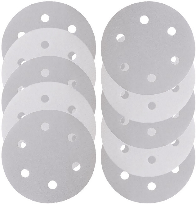 디어포스 150mm 6홀 180방 10개 원형 사포 샌딩 페이퍼 샌딩기 샌더 종이 사포 빼빠 페파