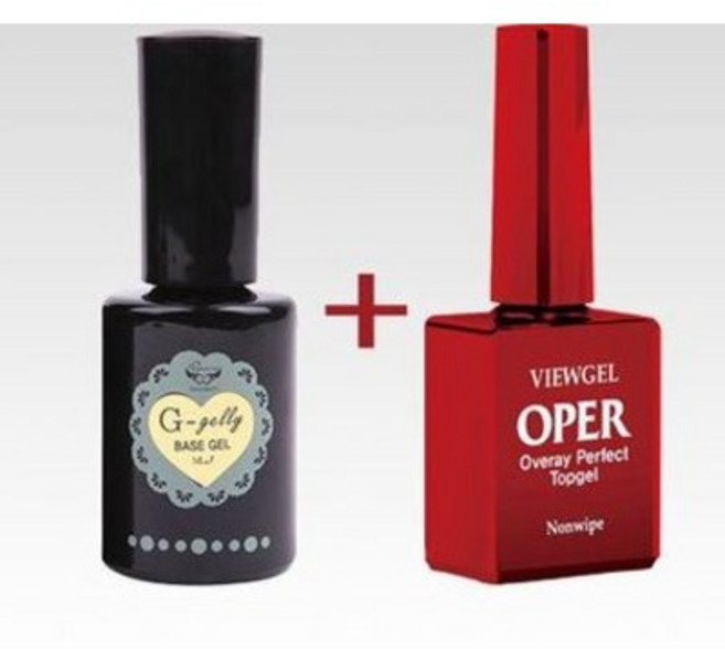 지젤리 베이스젤14ml 1개 +오빠탑젤10ml 1개+사은품, 투명, 14ml