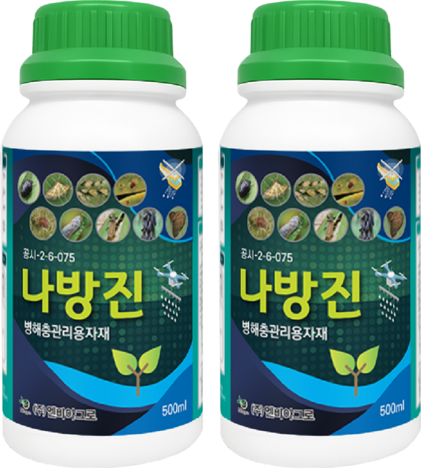 스마트한농부 나방진 500ml 2병 피자마오일-유기농 친환경살충제 고추 담배나방 배추 청벌레 진딧물 응애 노린재 갈색날개매미충 꽃매미 미국선녀벌레, 2개