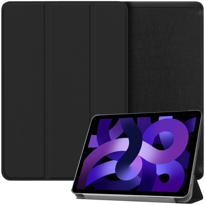더조은셀러 아이패드 에어 5 4 10.9 스탠드 커버 케이스A2316 A2072 A2316 A2072 세대, 블랙