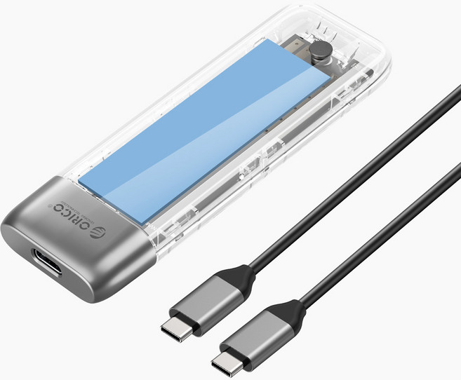 오리코 M.2 SATA NVMe 듀얼 투명 아연 합금 10Gbps 외장 SSD 케이스 TXM2, SATA 버전, 1개