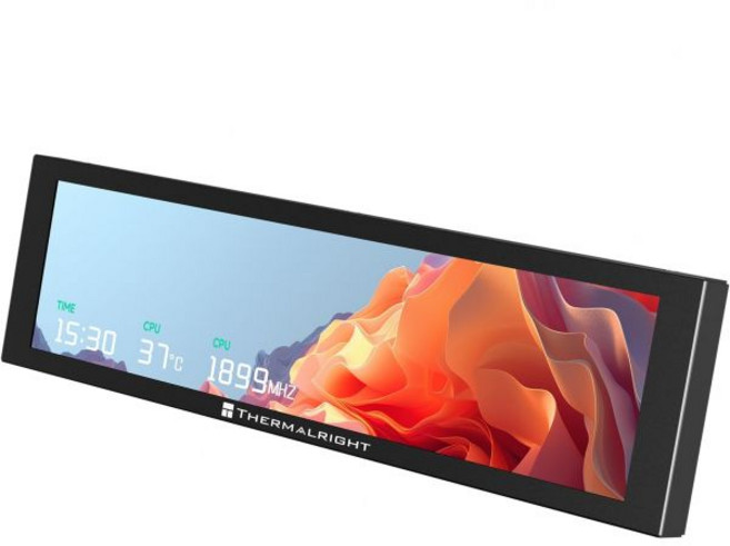 Thermalright Trofeo Vision 9.16 LCD 블랙 9.16인치 풀 컬러 마그네틱 디스플레이 화면 1920x480 해상도 설치가 간편함 마스터 CPU/GPU, Thermalright Trofeo Vision 9.1