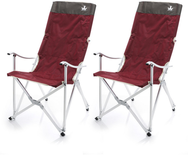 마추픽추 롱 릴렉스 캠핑의자 특대 1+1, 1개, 롱 릴렉스 체어 버건디 1+1