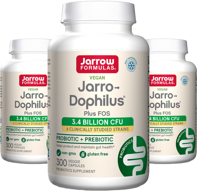 재로우 포뮬라 재로-도필러스 + FOS 유산균 캡슐 글루텐 프리 비건, 300정, 3개