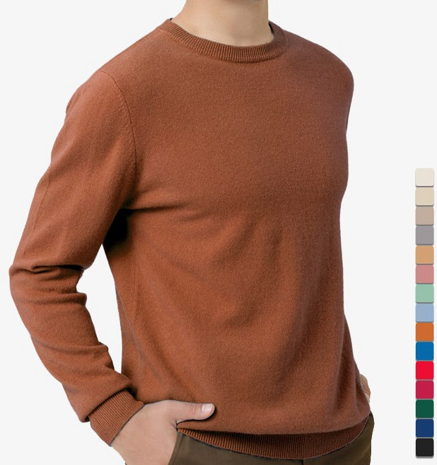 디커스텀 남녀공용 캐시라이크 비스코스 라운드넥 니트