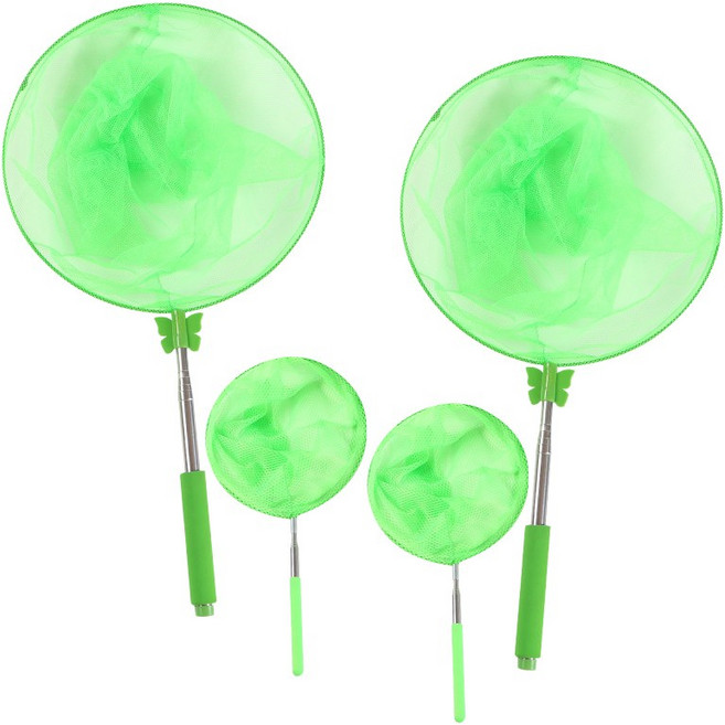 5단 접이식 잠자리채 2종 2세트 / 안테나 튼튼한 길이조절 곤충채집 물고기 뜰채, 그린