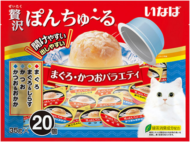 이나바 고양이 제이타크 퐁츄르 간식, 참치&가다랑어 버라이어티 (TSC-116), 700g, 2개