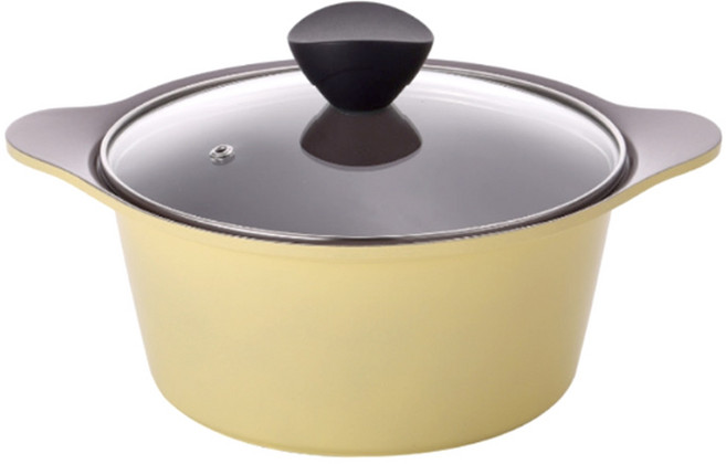 키친웰 벨로스 세라믹 냄비 파스텔 컬러 시리즈 6종 유리뚜껑 포함, 양수 20cm 옐로우, 1개