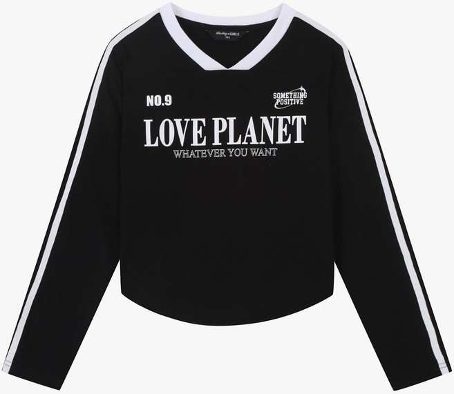 더데이걸NC12 두 줄 브이넥 긴팔티 TGLA25103_고잔점