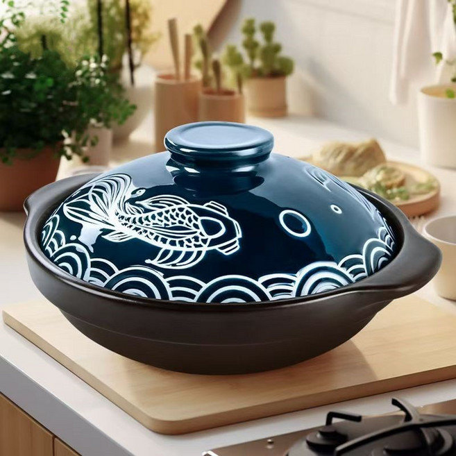 Siemzon 가정용 내열냄비 대용량 내열 크랙프리 세라믹 뚝배기, 1개, 24cm