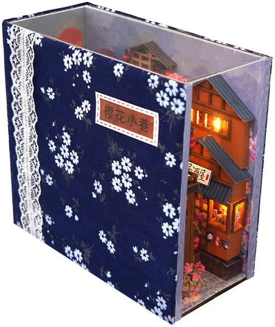 청년토이 DIY 책꽂이 미니어처 벚꽃골목, 단일옵션, 1개