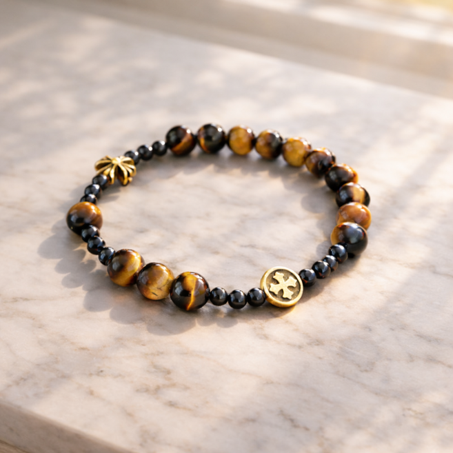 스노우베라 천연 원석 묵주팔찌 1단 엔틱 십자가팔찌 가톨릭 묵주 첫영성체 세례 견진 선물 커플팔찌