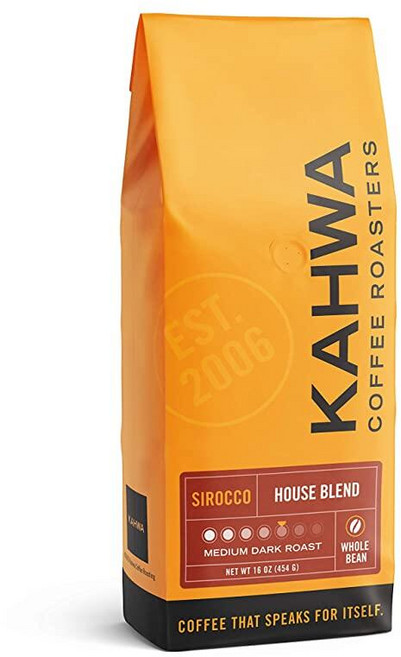 Kahwa 쿠바 커피콩 쿠바노 다크 로스트 에스프레소 블렌드 원두 커피 0.5kg1파운드 백 161753, Sirocco Medium Dark Roast Hous, 16 Ounce (Pack of 1), 1개, 454g