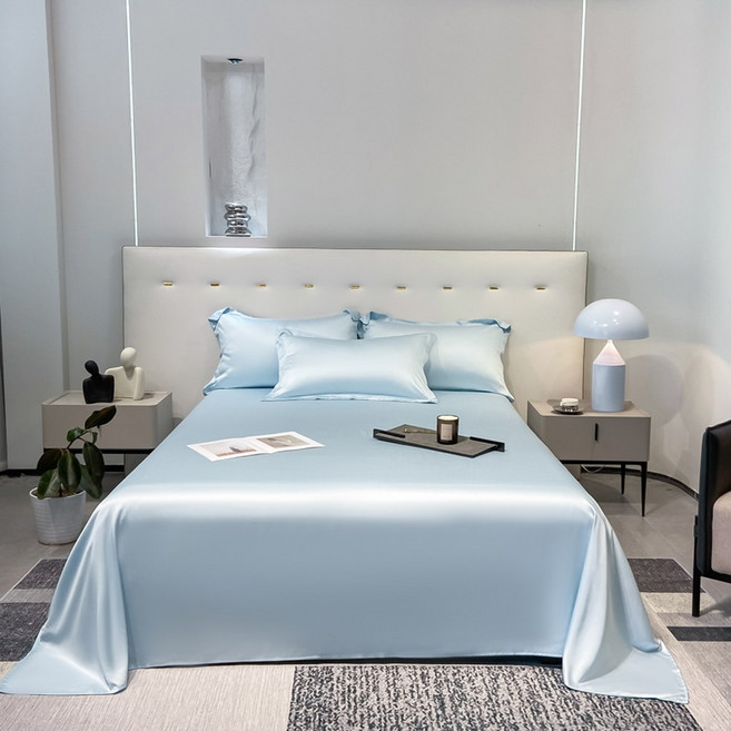 순수 천연 텐셀 침대 시트 단색 더블 싱글 사이즈 린넨, 180x230cm 1 piece, 13