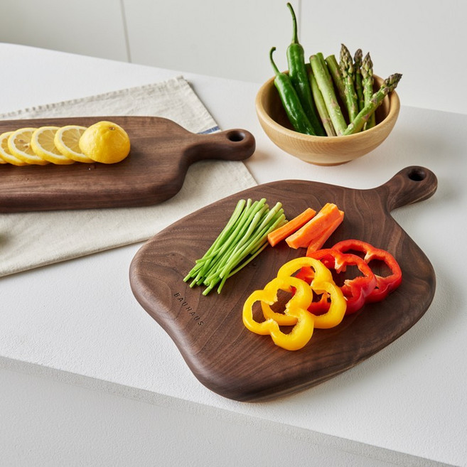 흑백요리사 [바우하우스] 북미산 호두나무 도마 빈티지 플레이트 3524 통원목 월넛 흑백요리사, 1개