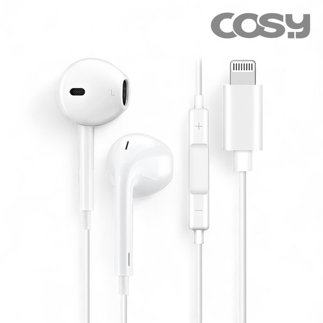 코시 오픈형 라이트닝 8핀 고감도 마이크 핸즈프리 유선 이어폰 EP2223iP 통화+음악감상 아이폰 아이패드 추천 (화이트), 상세페이지 참조