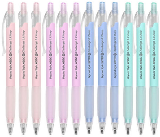 챌린지 샤프 0.5mm 1다스(12개입) 제노 수능 준비샤프, 혼합색상