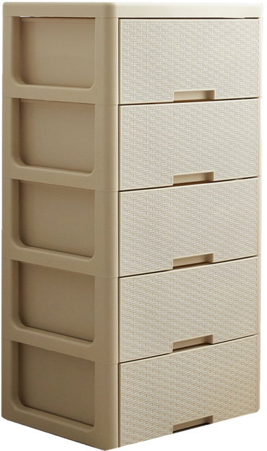 할메이드 라탄 플라스틱 서랍장 3단 4단 5단 대형 수납정리함, 5단 아이보리