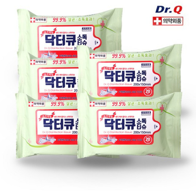 닥터큐 휴대용 소독티슈, 5개