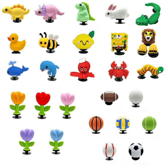 젤리포크 3D 입체 공룡 꽃 공 동물 개구리 자동차 악어 파츠 참 신발 악세사리 실내화 꾸미기