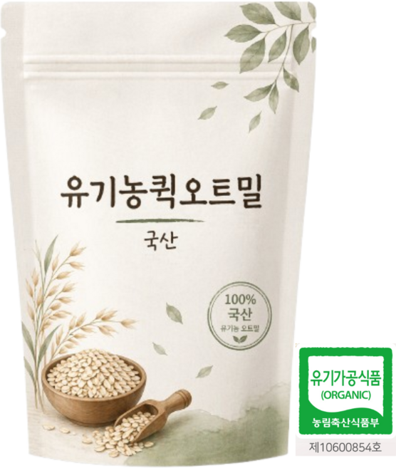 국산 유기농 오트밀 압착귀리 퀵 오트밀, 1개, 1kg