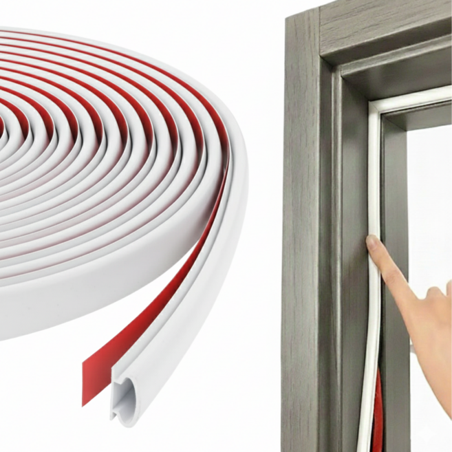 마지온 틈새차단 현관문 창문 고무 패킹, 화이트 6M, 1개