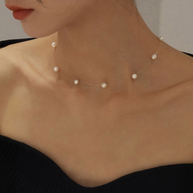 여성 로맨틱 데일리 심플 진주 초커 목걸이 A1597Z