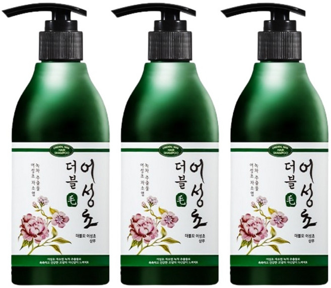 더블모 초특가 어성초 샴푸 기능성샴푸, 300ml, 3개