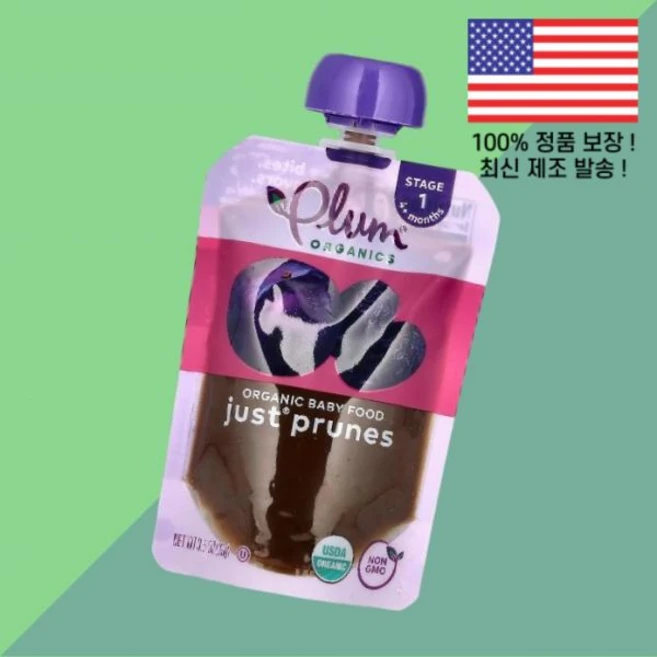 플럼 오가닉스 이유식 4개월 이상 저스트 프룬 3.5온스 99g Plum Organics Organic Baby Food 4 Months Just Prunes 3.5oz, 플럼 오가닉스 이유식 4개월 이상 저스트 프룬 3.5온, 1 - 쿠팡