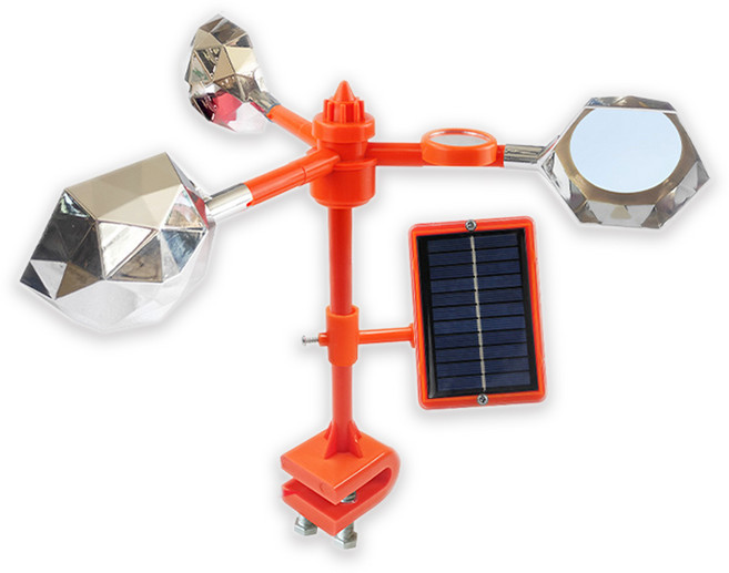 太陽能驅鳥器, 銀色【直桿款】 無語音盒