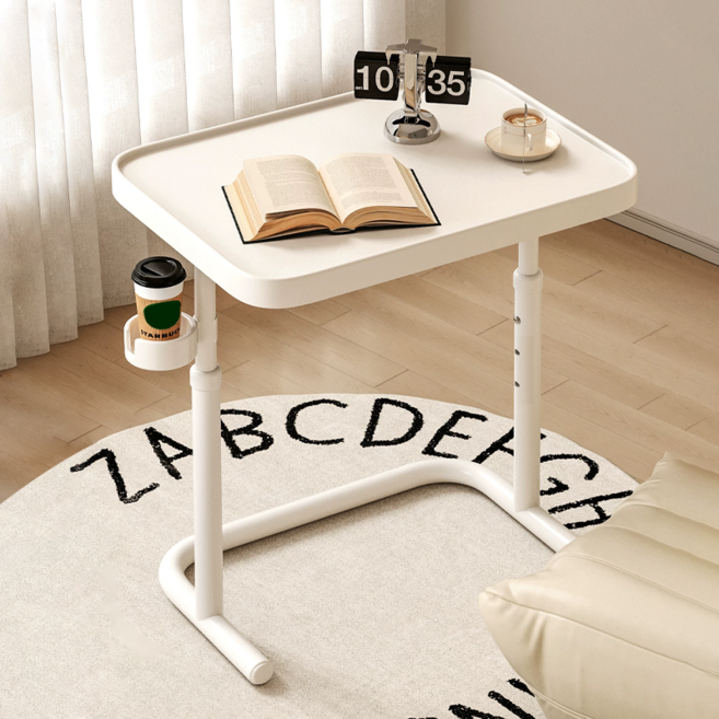 호밍사이 소형 아파트용 높이조절 사이드 테이블 자유로운 높이 조절, 화이트