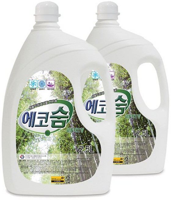 생활악취제거 에코숨 피톤치드향 2.5L 1+1 섬유탈취제, 2개