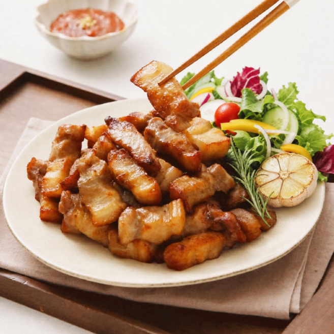 제이크앤푸드 저당 전자레인지 간편식 오븐 구이 삼겹살 밀키트, 150g, 4개