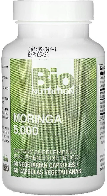 바이오뉴트리션 모링가 Moringa 모링가올레이페라 5000mg 베지캡슐 60정, 1개 - 쿠팡
