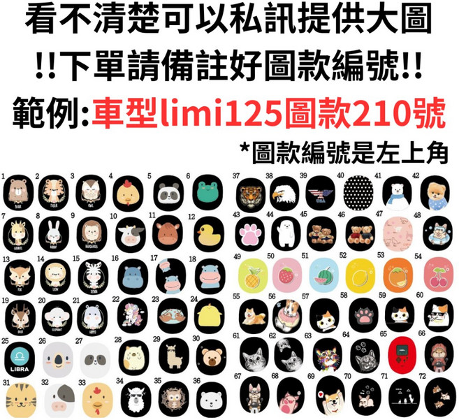 vinoora limi125 儀錶板防曬套 儀錶保護套 雷霆150 全新迪爵, 圖款1-72號(請備註編號及車款),g3/viva mix/mix xl