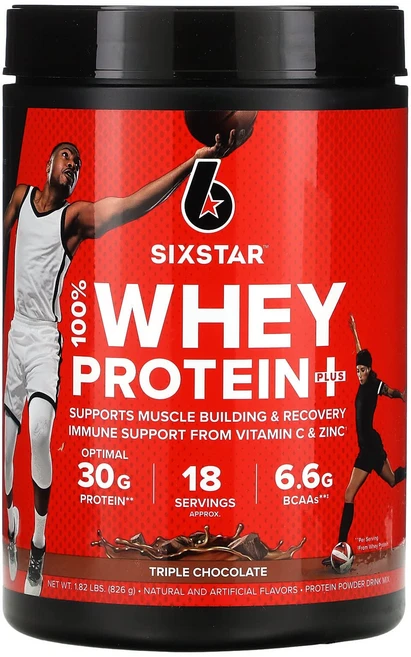 SIXSTAR Elite Series 100% 유청 단백질 플러스 트리플 초콜릿 826g, SIXSTAR, 100% 유청 단백질 플러스, 트리플, 825g, 1개 - 쿠팡