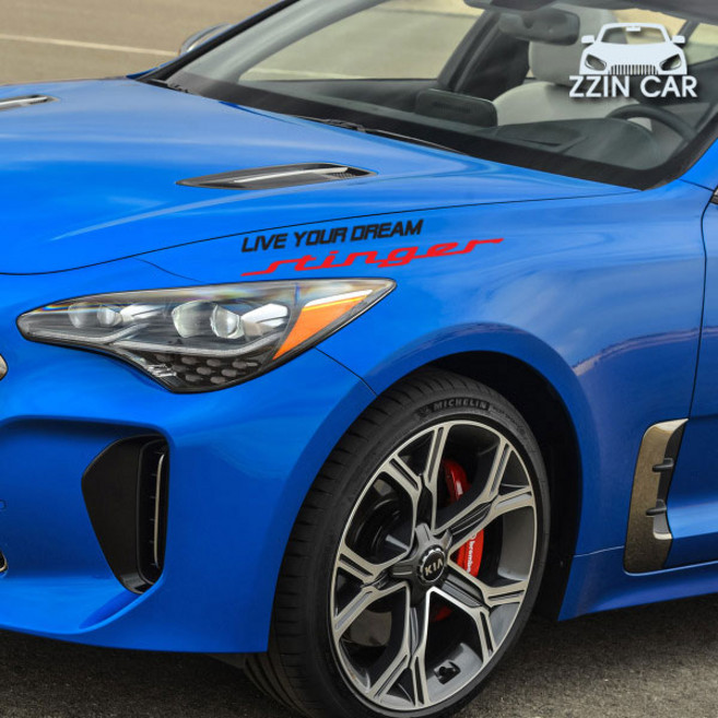 찐카 스팅어 미니슬로건 데칼스티커 ZCSLM-58 /차량용스티커 /슬로건스티커, 화이트, 1개