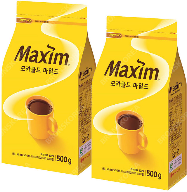 동서 맥심 모카골드 마일드 500g X 2개 리필용 블랙 알커피