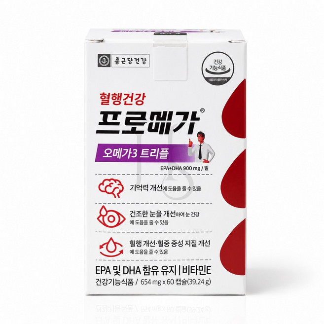 종근당건강 프로메가 오메가3 트리플 654mg 60캡슐 1개, 60정